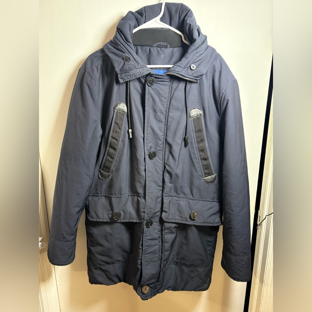 Zara Man Navy Blue Winter Parka - Size M